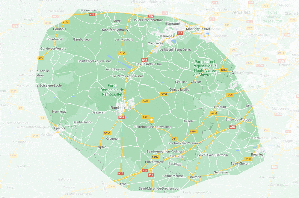 Carte intervention paysagiste Yvelines