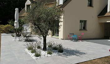 terrasse pavé jardins de chevreuse